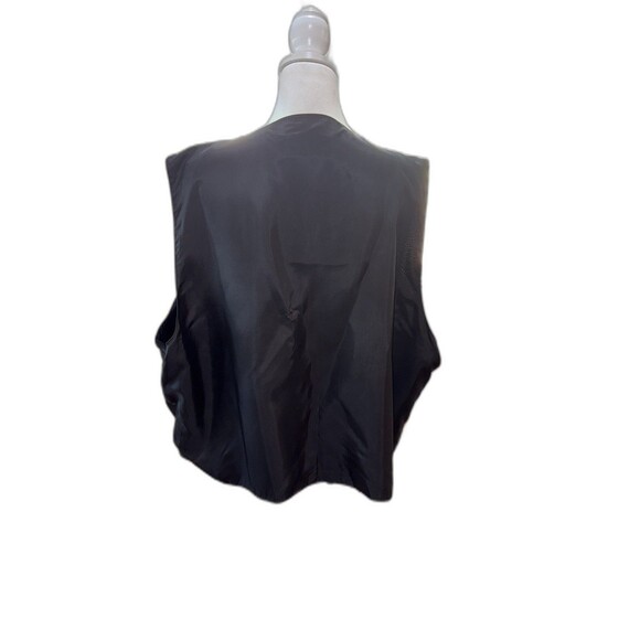 Black Suede Fringe Leather Vest Western Boho Button Front V-Neck Sz 3X Santa Fe - Picture 4 of 9